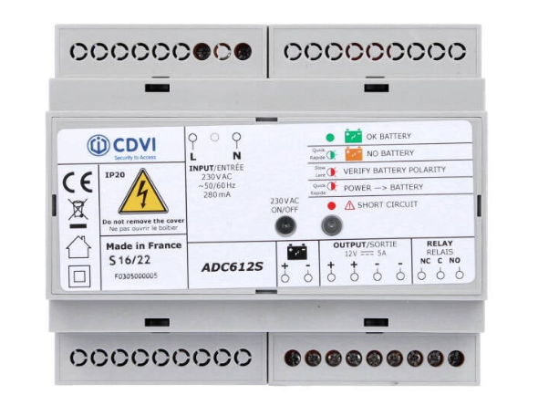 Alim sec. 12VDC 5A - rail DIN